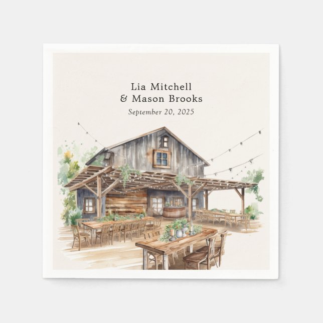 Guardanapo De Papel Rustic Chic Wedding (Frente)