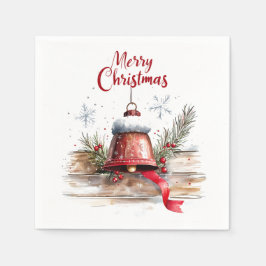 Guardanapo De Papel Rustic Christmas Bell Napkins