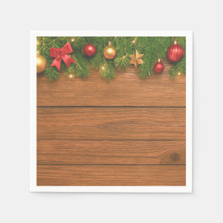 Guardanapo De Papel Rustic Christmas Paper Napkins – Festive Holiday