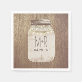 Guardanapo De Papel Rustic Country Mason Jar Lights