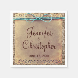 Guardanapo De Papel Rustic Country Vintage Burlap Wedkin