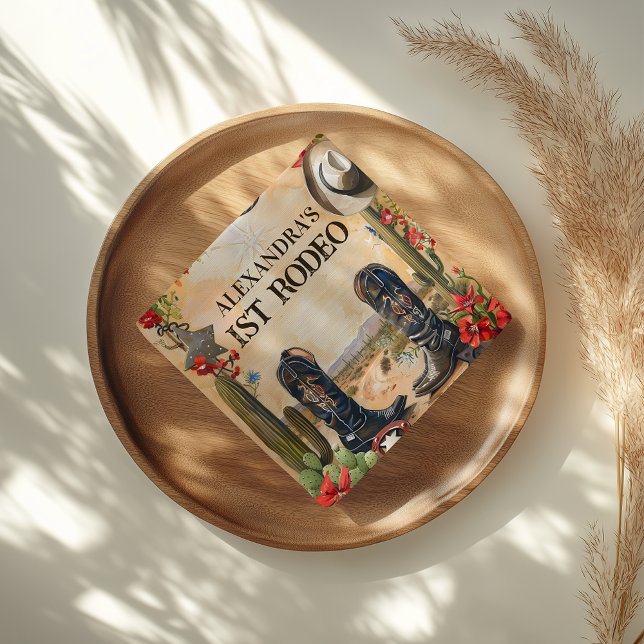 Guardanapo De Papel Rustic Cowboy 1st Rodeo Birthday (Criador carregado)