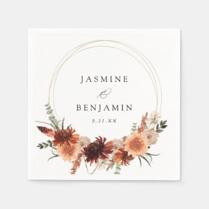 Guardanapo De Papel Rustic Earth & Champagne Florals Name