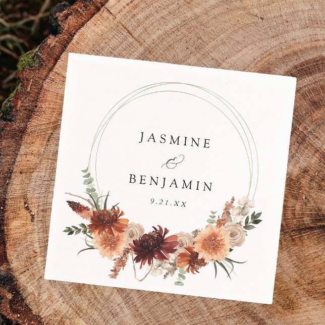 Guardanapo De Papel Rustic Earth & Champagne Florals Name (Criador carregado)
