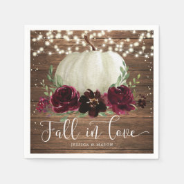 Guardanapo De Papel Rustic Fall In Love Pumpkin Casamento