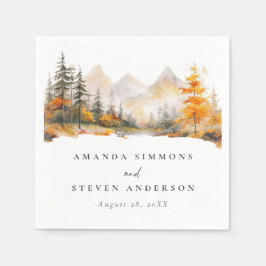 Guardanapo De Papel Rustic Fall Mountain Pine Forest Wedding