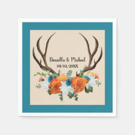 Guardanapo De Papel Rustic Floral Antlers BOHO Wedding