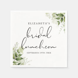 Guardanapo De Papel Rustic Greenery Floral Elegante Bridal Luncheon