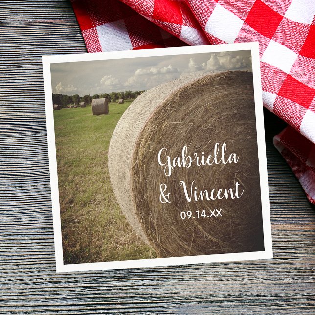 Guardanapo De Papel Rustic Hay Bales Ranch Wedding (Criador carregado)