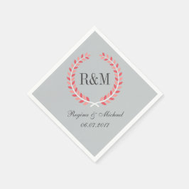 Guardanapo De Papel Rustic Laurel Wreath Casamento Monograma Napkin Ro