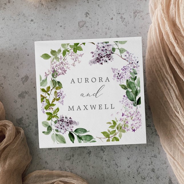 Guardanapo De Papel Rustic Lilac Wedding (Criador carregado)