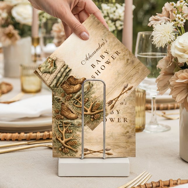 Guardanapo De Papel Rustic Little Hunter Woodland Baby Shower (Criador carregado)