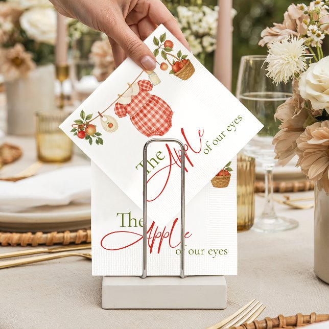 Guardanapo De Papel Rustic Locally Grown Clothesline Apple Baby Shower (Criador carregado)