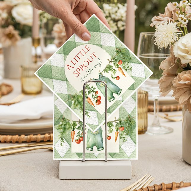 Guardanapo De Papel Rustic Locally Grown Neutral Sprout Baby Shower (Criador carregado)