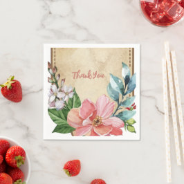 Guardanapo De Papel Rustic Look Watercolor Floral