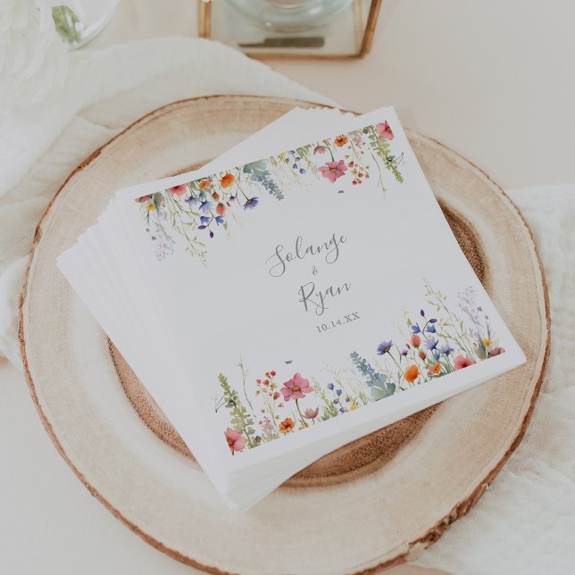 Guardanapo De Papel Rustic Meadow Botanical Wedding Napkin (Criador carregado)