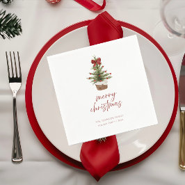 Guardanapo De Papel Rustic Mini Christmas Tree Holiday Party Napkins