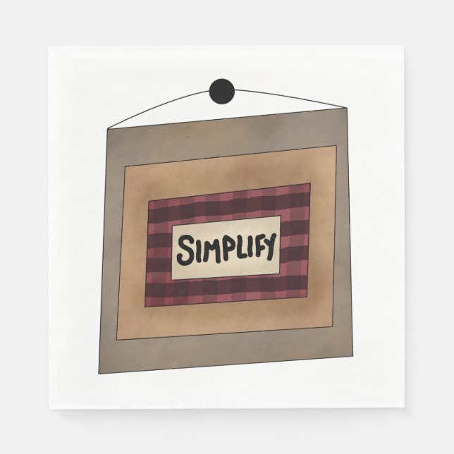 Guardanapo De Papel Rustic Minimalist Simplify Word Art Sign (Frente)