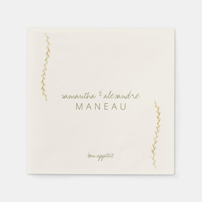 Guardanapo De Papel Rustic Modern Boho Floral Greenery Casamento (Frente)