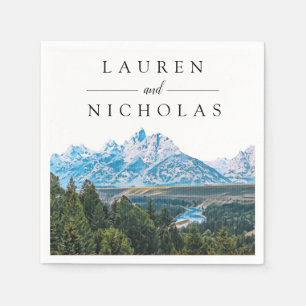 Guardanapo De Papel Rustic Mountain View Personalizada Napkins