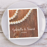 Guardanapo De Papel Rustic Pearls and Barn Wood Country Wedding<br><div class="desc">The casual yet classy personalized Rustic Pearls and Barn Wood Country Wedding Paper Napkins add a touch of charm to the decor of your rural farm bridal shower barn party or marriage reception dinner or cocktail hour. These rustic chic custom ranch theme disposable napkins feature a quaint photograph of a...</div>
