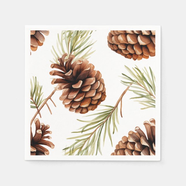 Guardanapo De Papel Rustic Pine Cone (Frente)