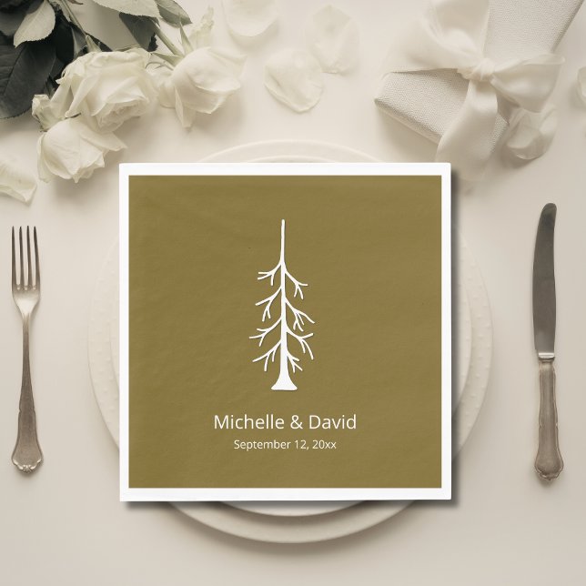 Guardanapo De Papel Rustic Pine Tree Woodland Casual Wedding Brown (Criador carregado)