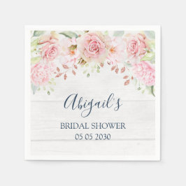 Guardanapo De Papel Rustic Pink Floral Spring Bridal Shower Napkin