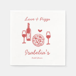Guardanapo De Papel Rustic Pizza & Wine Bridal Shower