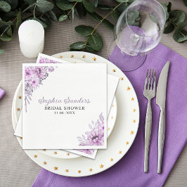 Guardanapo De Papel Rustic Purple Flower Bridal Shower Celebration