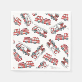 Guardanapo De Papel Rustic Red Firecaminhão Feliz Livro de Aniversário