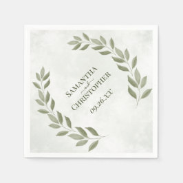 Guardanapo De Papel Rustic Sage Green deixa casamento diagnóstico
