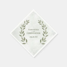 Guardanapo De Papel Rustic Sage Green deixa casamento diagnóstico
