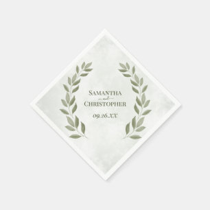 Guardanapo De Papel Rustic Sage Green deixa casamento diagnóstico