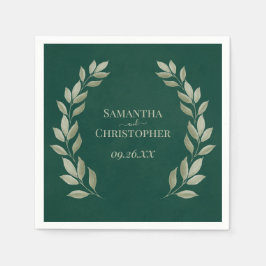 Guardanapo De Papel Rustic Sage Laurel deixa no casamento verde de Eme