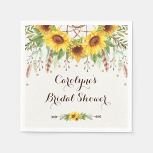 Guardanapo De Papel Rustic Sunflower Boho Drecher Festa de Chá