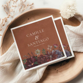 Guardanapo De Papel Rustic Terracotta Floral Wedding