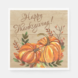Guardanapo De Papel Rustic Thankand Pumpkins