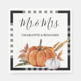 Guardanapo De Papel Rustic Watercolor Pumpkin Sr. e Sra. Wedding Napki