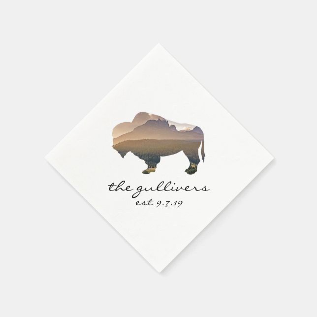 Guardanapo De Papel Rustic Wedding Bison (Canto)