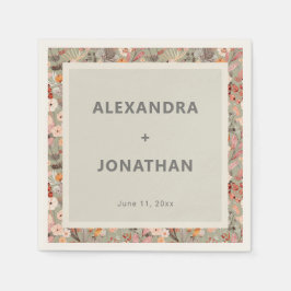 Guardanapo De Papel Rustic Wildflower Botanical Couples Shower Custom