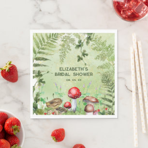 Guardanapo De Papel Rustic Woodland Greenery Mushroom Fungi Ferns