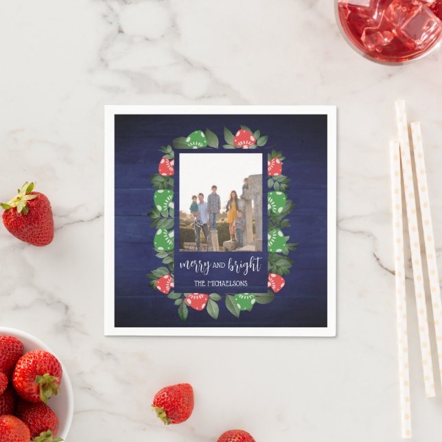 Guardanapo De Papel Rustic Woodland Whimsical Mushrooms Christmas (Insitu)