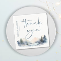 Rustic Woodland Winter Forest Obrigado