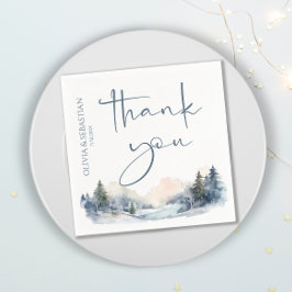 Guardanapo De Papel Rustic Woodland Winter Forest Obrigado