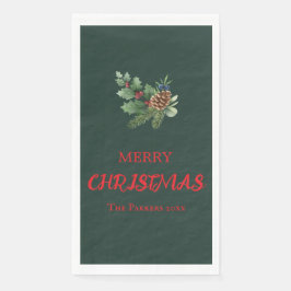Guardanapo De Papel Rústica com bagas vermelhas e pínus