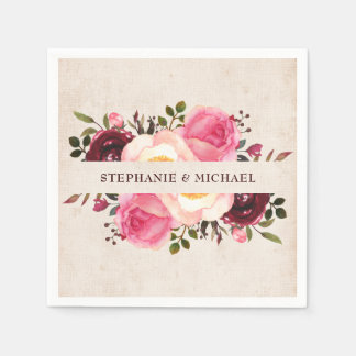 Guardanapo De Papel Rústico Campo Floral de Papel Napkin