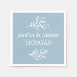 Guardanapo De Papel Rústico Dusty Casamento Azul Cocktail Napkin