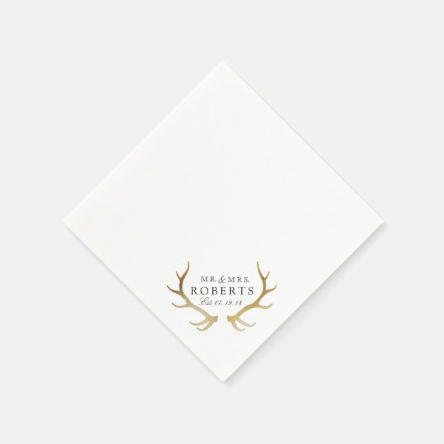 Guardanapo De Papel Rústico & Elegante Chifre de Ouro | Casamento com  (Canto)