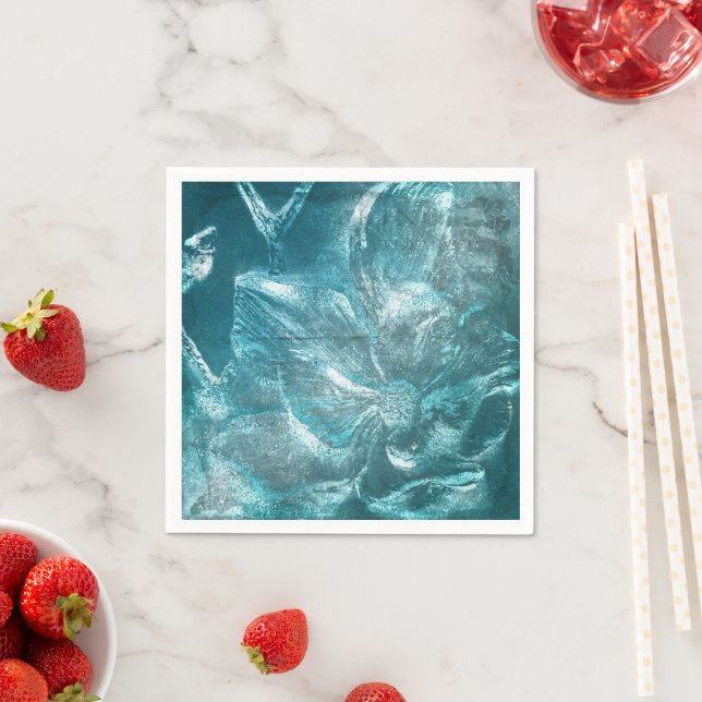 Guardanapo De Papel Rústico Padrões Florais Brancos Brancos Brilhantes (Insitu)